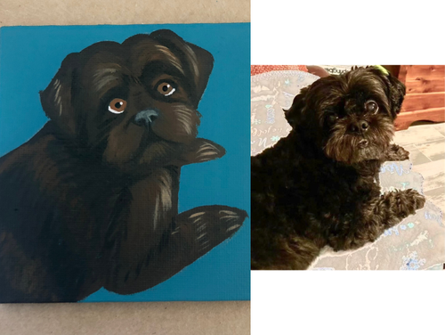 Maxx on 4x4 wrapped canvas ornament