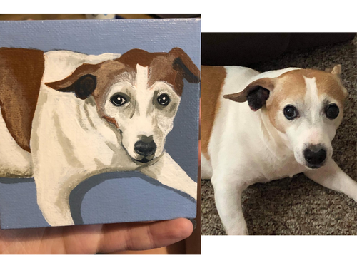 Bo on 4x4 wrapped canvas ornament