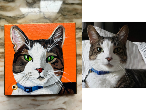 Romeo on 4x4 wrapped canvas ornament