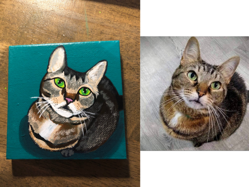Shiloh on 4x4 wrapped canvas ornament