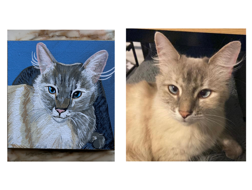 Nair on 4x4 wrapped canvas ornament