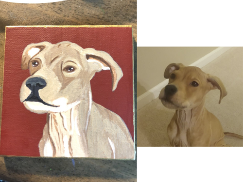 Treble on 4x4 wrapped canvas ornament