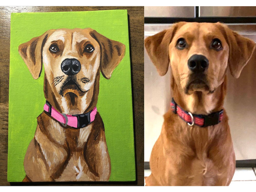 Lucy on 5x7 flat canvas