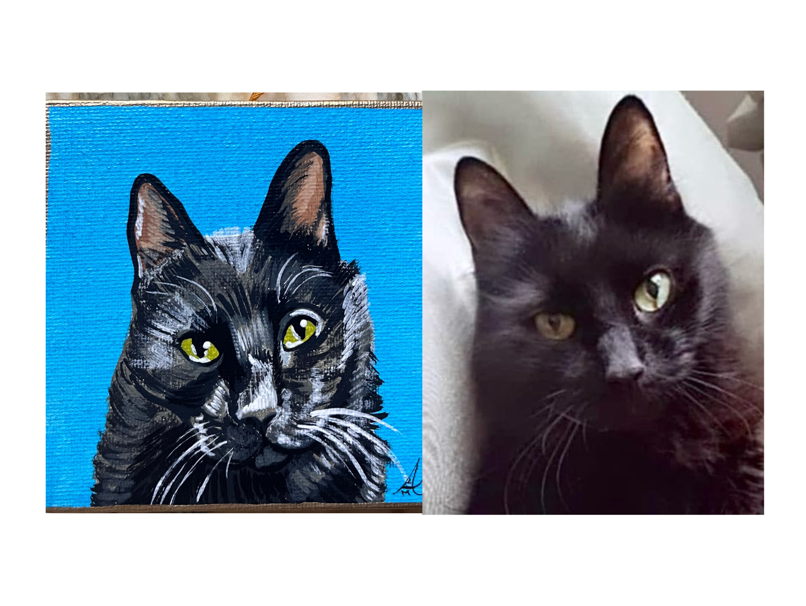 Max on 4x4 wrapped canvas ornament