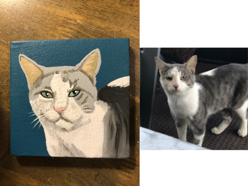 Rodger on 4x4 wrapped canvas ornament