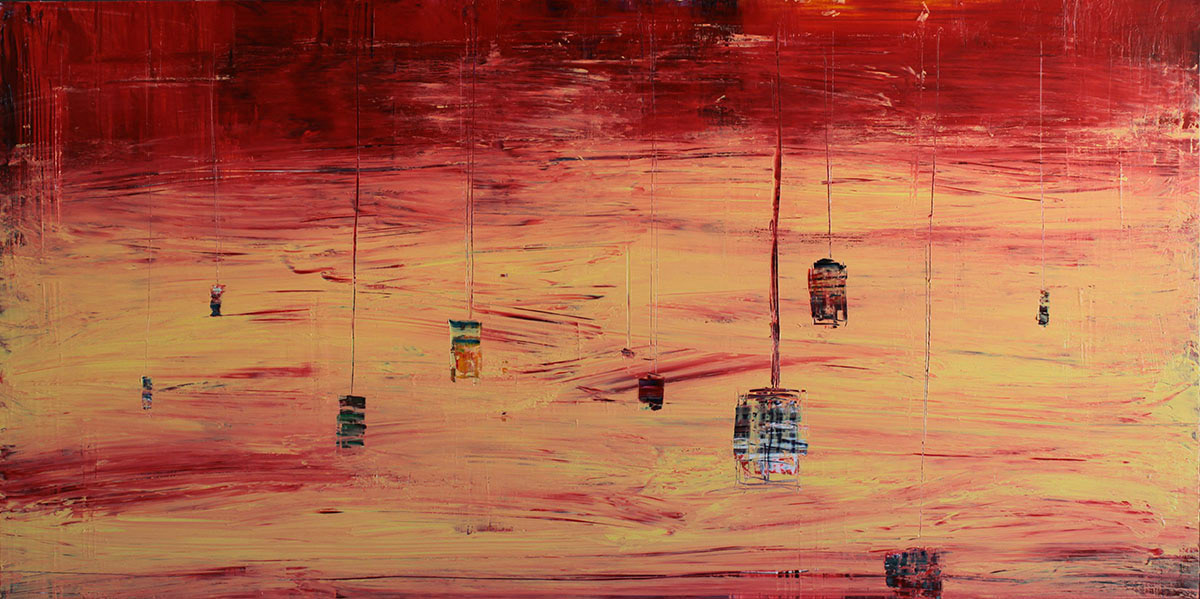 Galería, 2020. Acrílico sobre metacrilato, 100x50 cm, 750 €