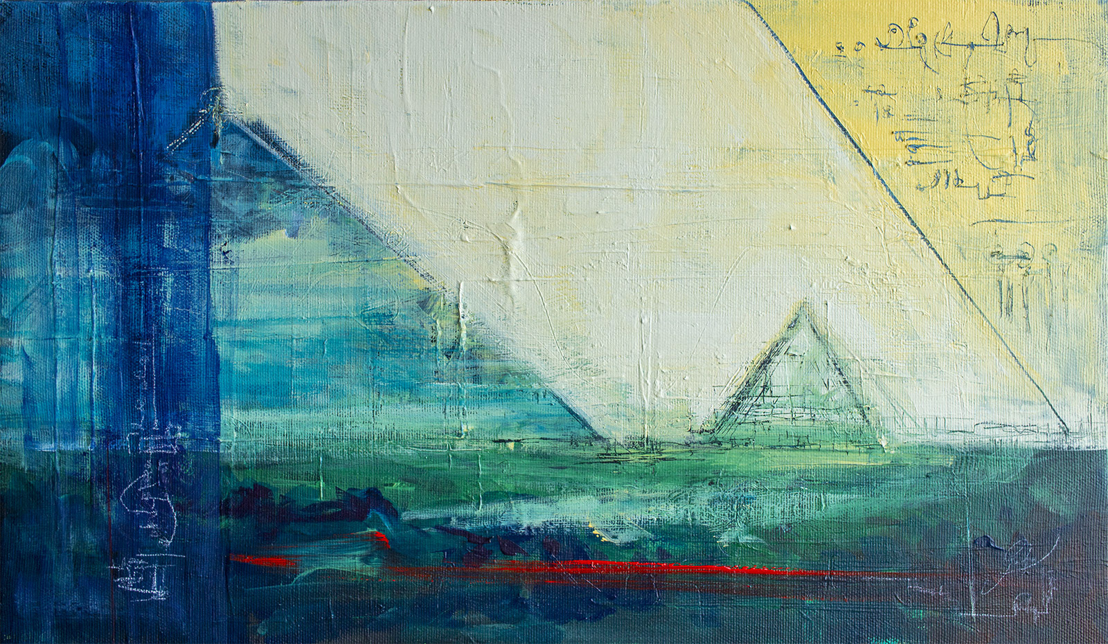 Pirámides, 2023. Acrílico sobre lienzo, 46x27 cm, 250 €