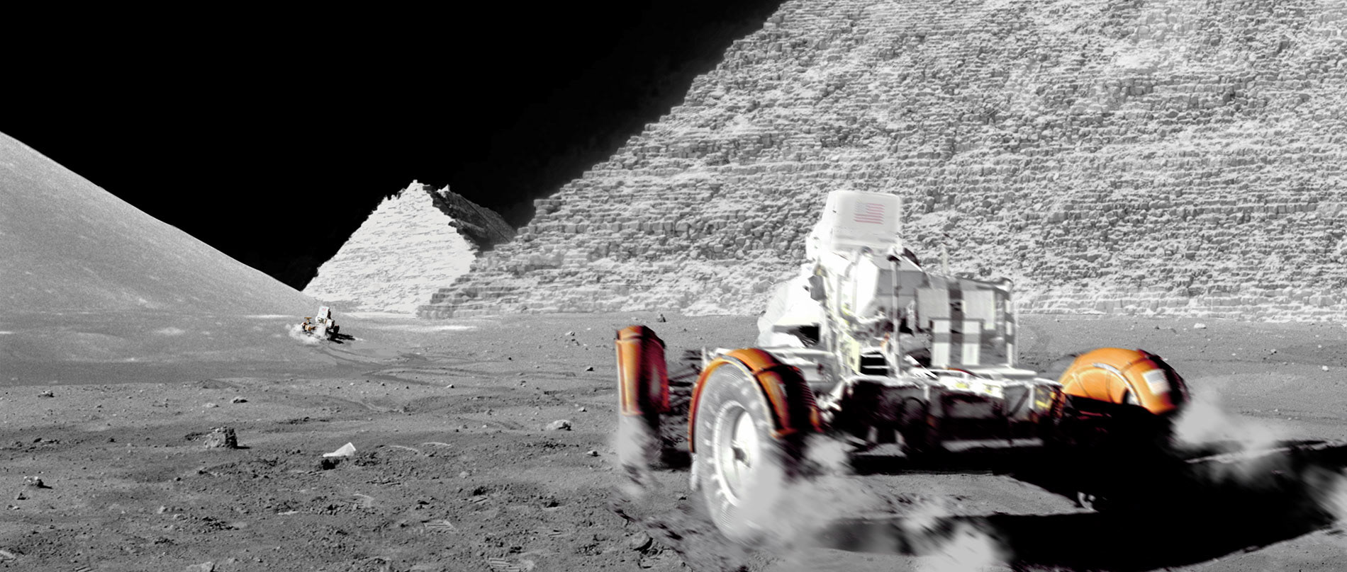 Pyramids on the Moon - Conceptual Illustration