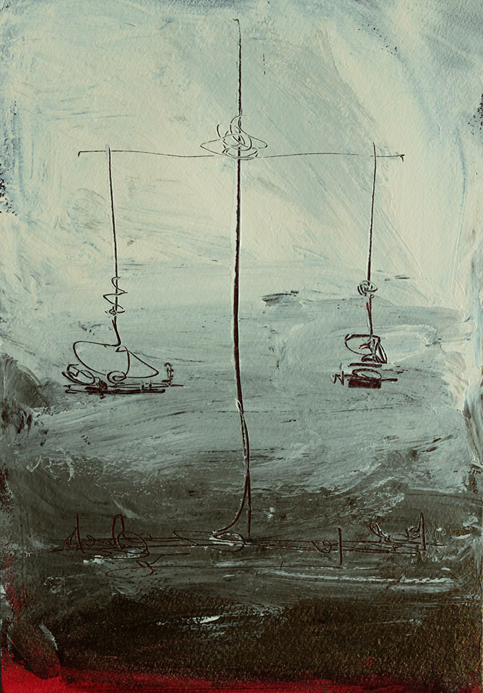 Fog, 2021. Acrylic on paper, 26x18 cm, sold