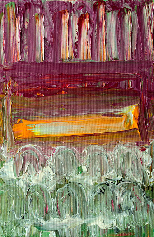 Seats, 2021. Acrylic on canvas, 33x22 cm, 170 €