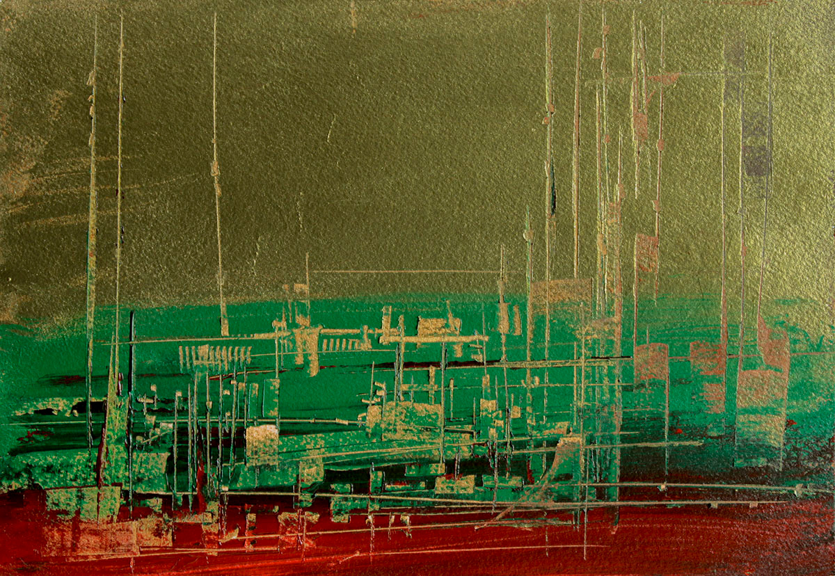 Houses, 2021. Acrylic on paper, 26x18 cm, sold