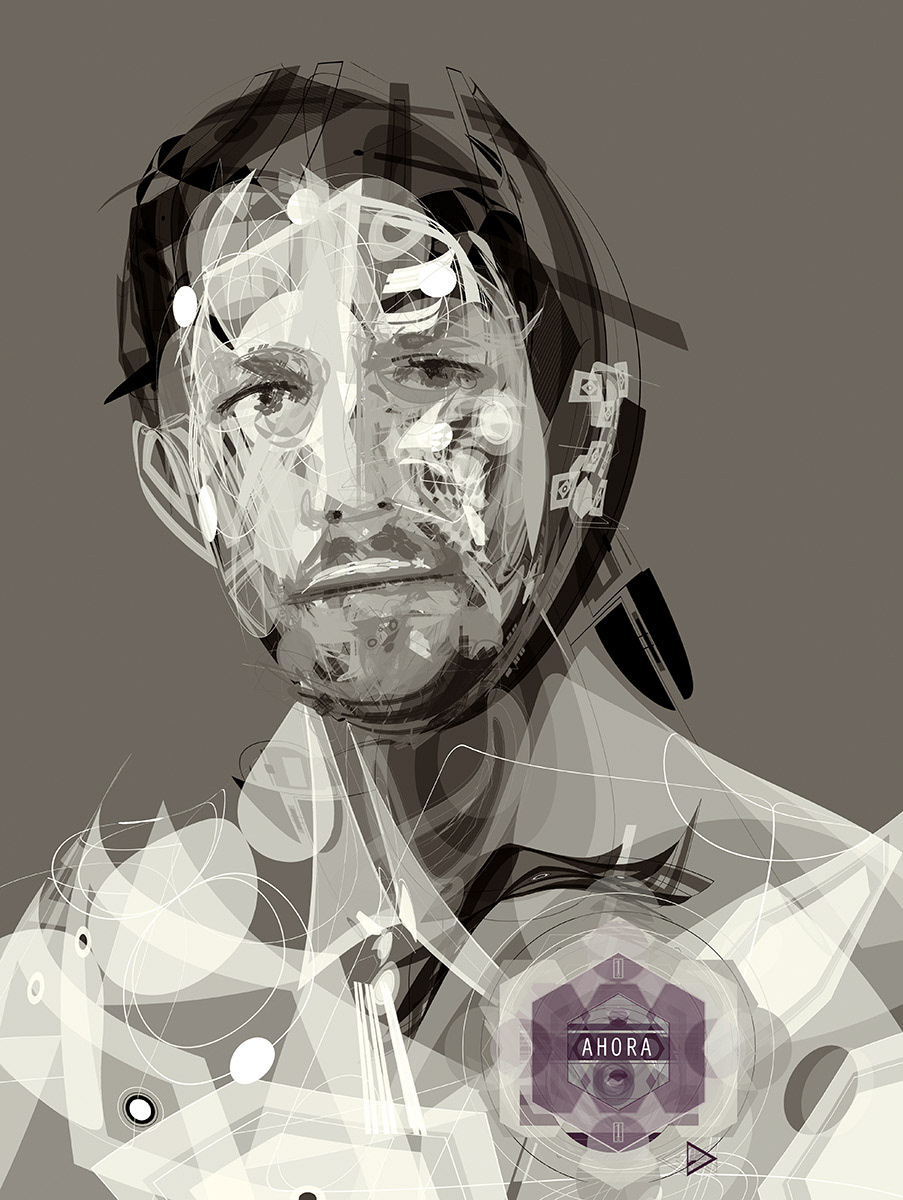retrato de Pablo Iglesias por Gonzalo Golpe