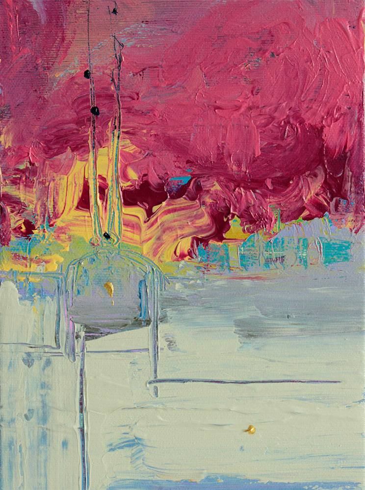 Fuente, 2021. Acrylic on canvas, 23x17 cm, 100 €