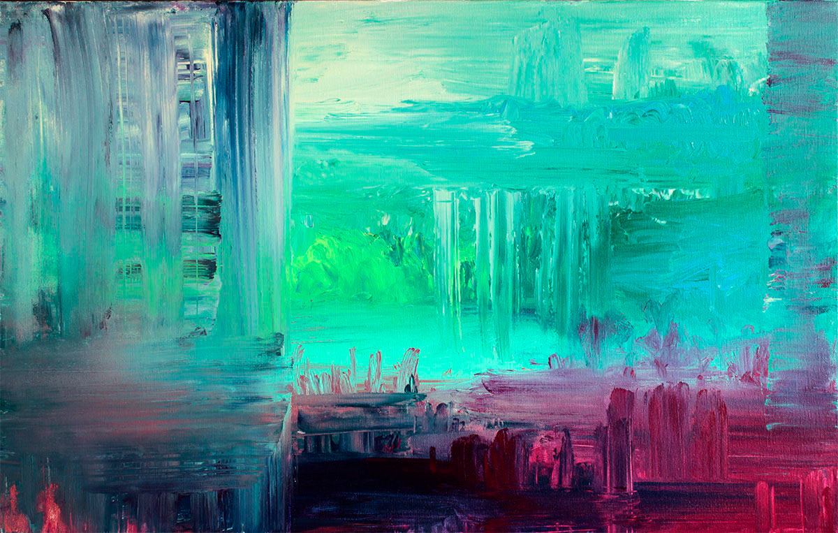 Waterfall, 2020. Acrylic on canvas, 80x50 cm, 520 €