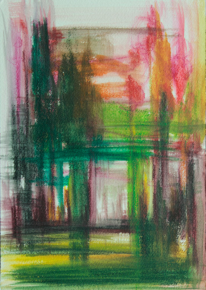 Entrada a la ciudad, 2021. Ink pencils on paper 26x18 cm, 50 €