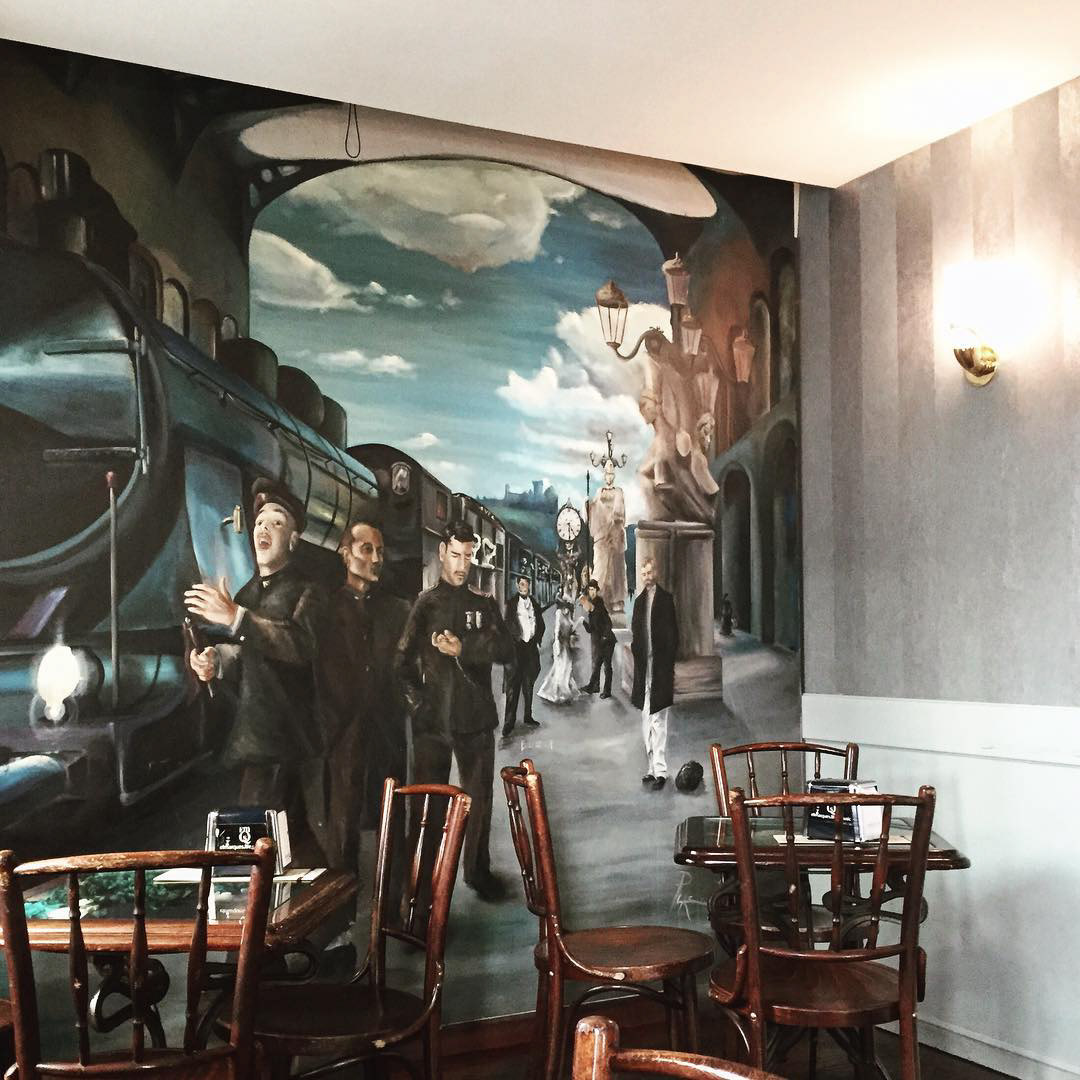 Lienzo mural en Cafetería El Marqués, Ferrol, 2000-2001