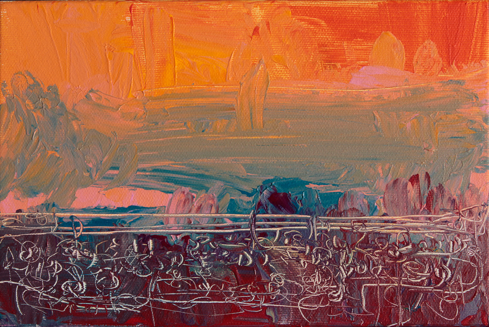 Cine, 2020. Acrílico sobre lienzo, 24x16 cm, vendido