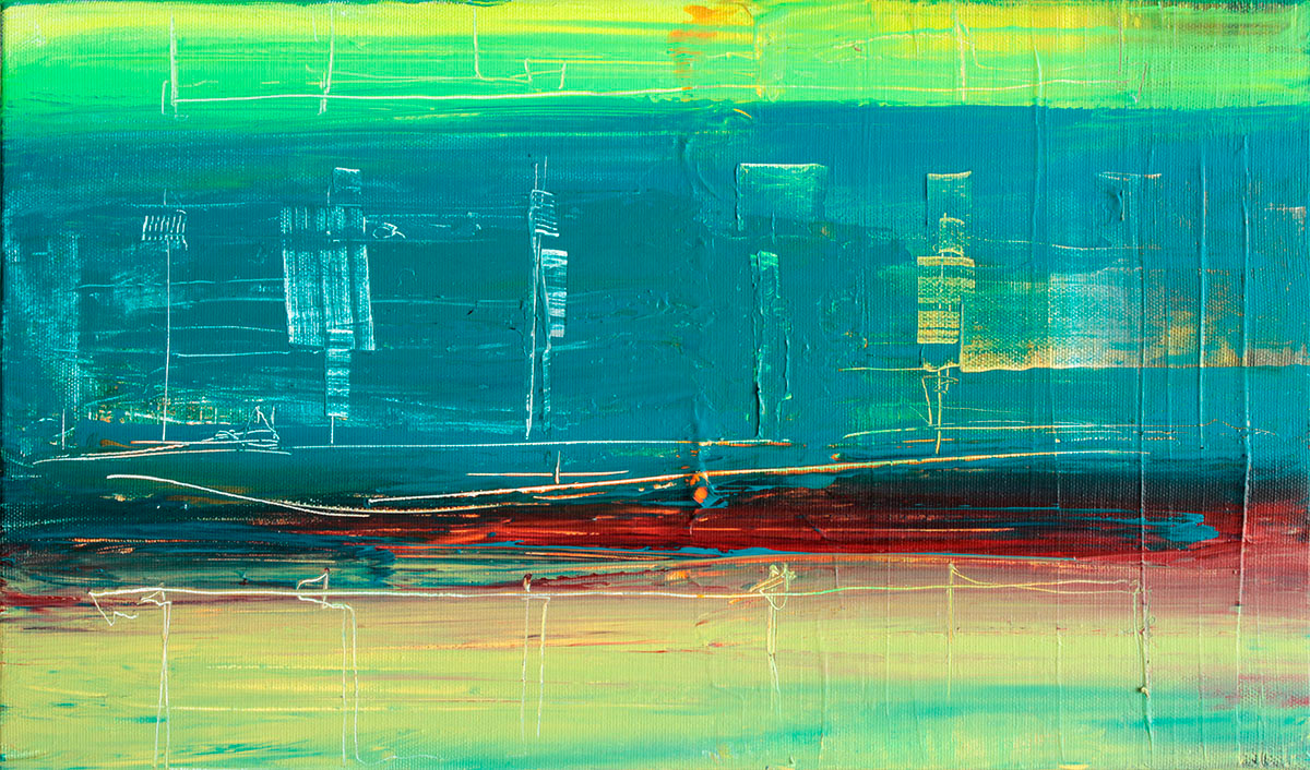 Embarcación, 2021. Acrylic on canvas, 46x27 cm, 230 €