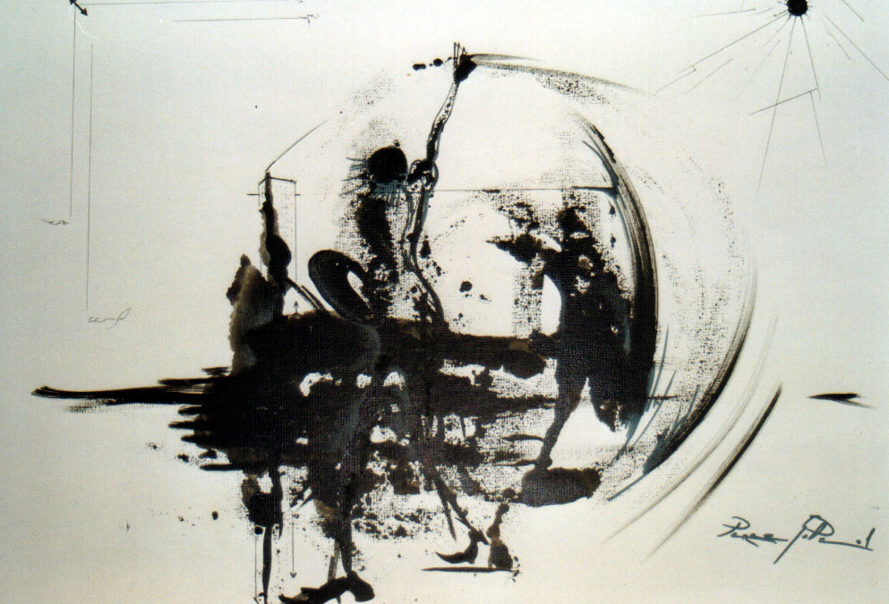 Painter, 2001. Ink on canvas, sold