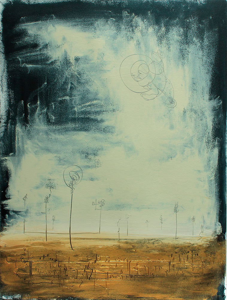 Flowers, 2021. Acrylic on paper, 61x46 cm, 250 €