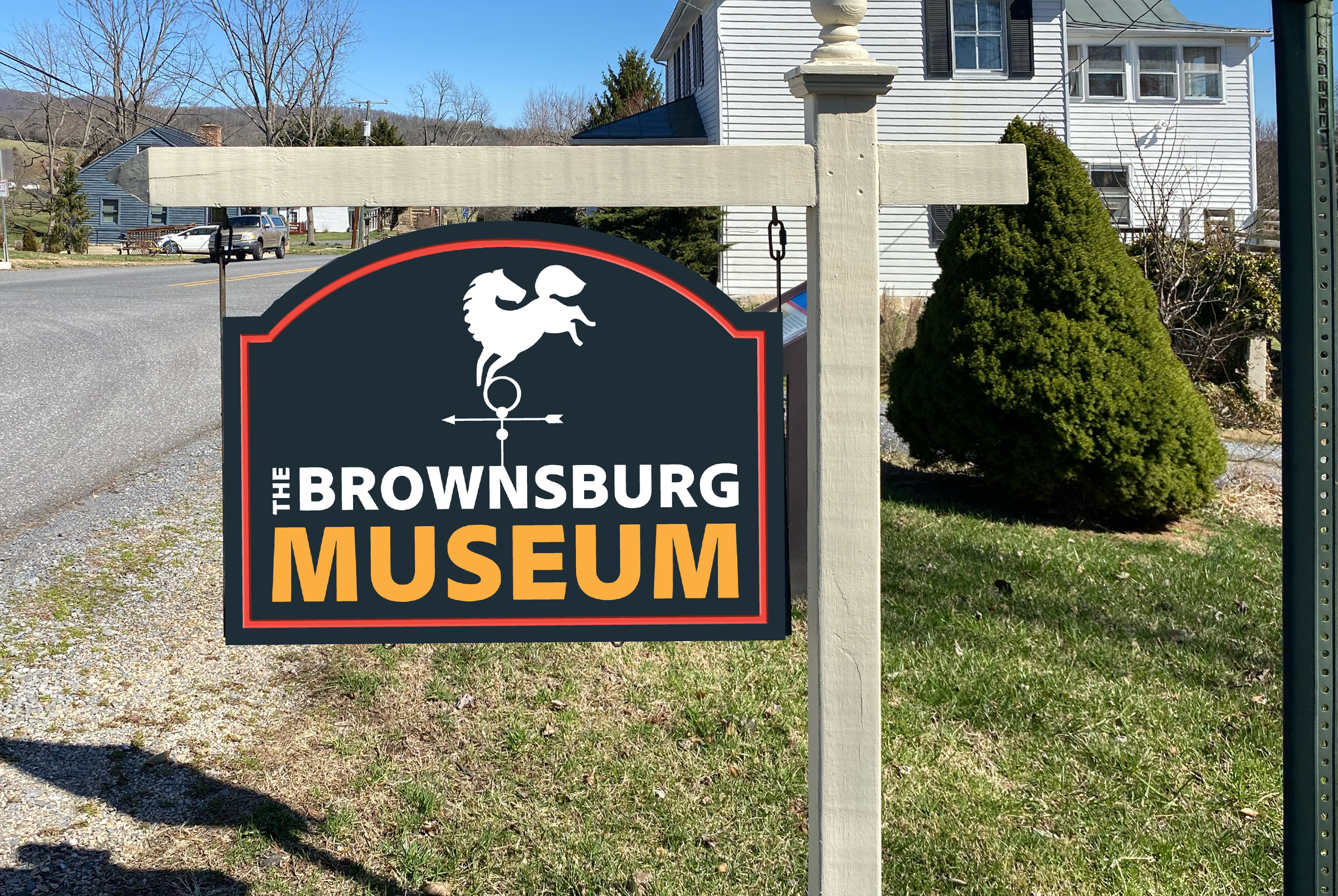 Logo and signage for The Brownsburg Museum