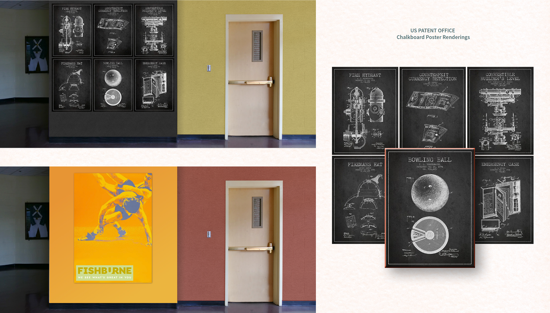 Hobby-Hudgins Library Hallway wall graphics.