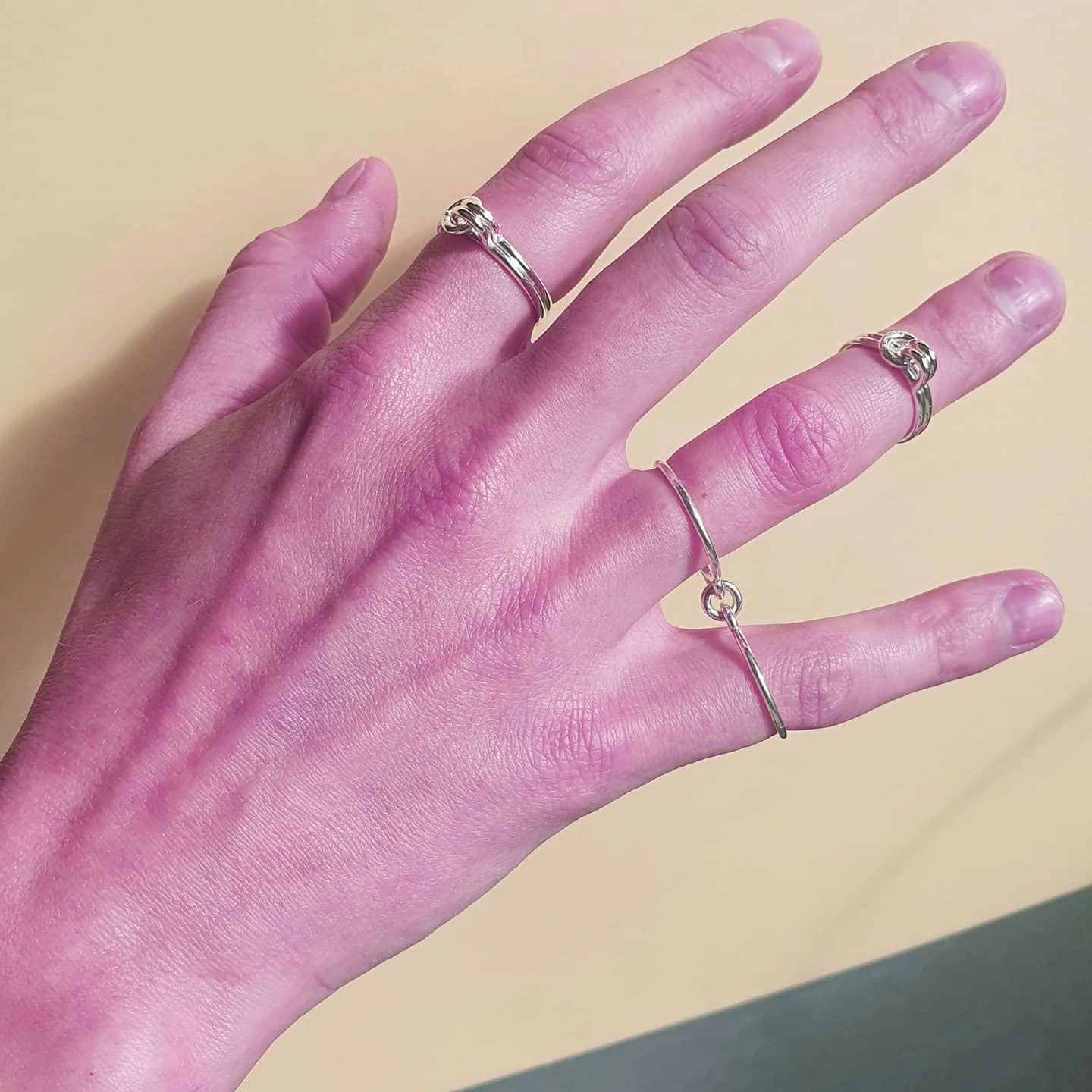 OD rings – ring design developed over lockdown 2020. Can be worn 3 ways. Sterling silver. (Variations in 9ct gold available at recently opened Elizabeth Humble Showroom - https://www.elizabethhumble.com/showroom-studio)