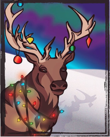 Holiday Reindeer Illustration
