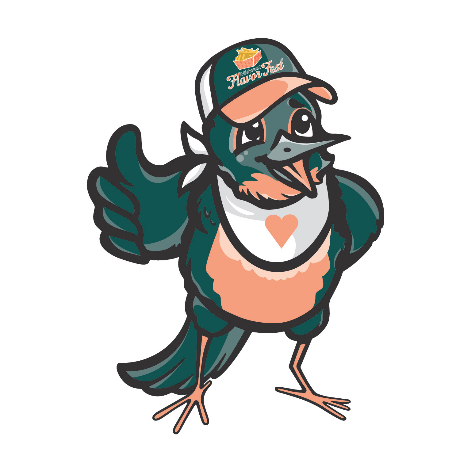 BME Midwest Flavor Fest Mascot Vector Illustration