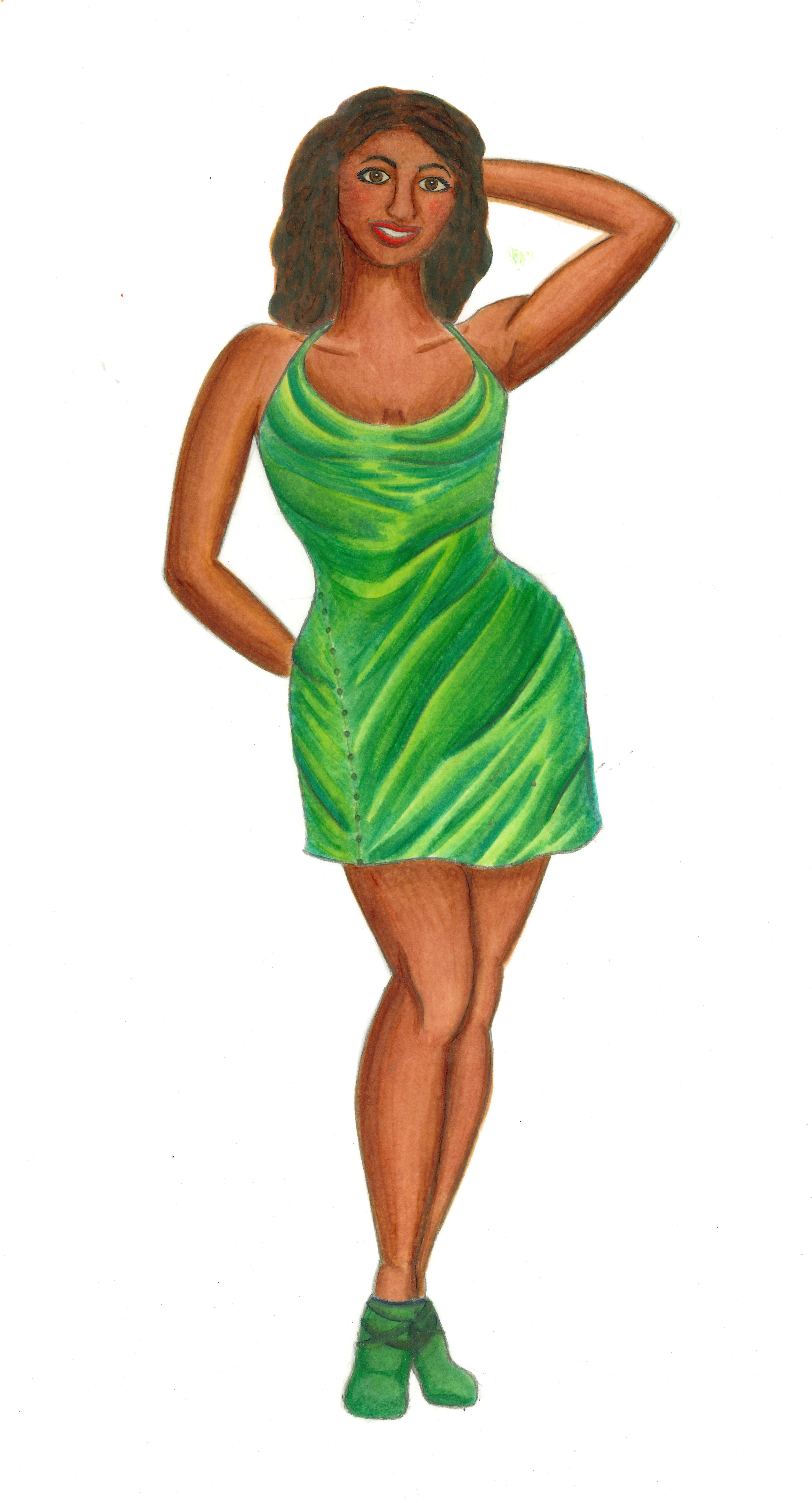 Marker Study: Green, Green Dress