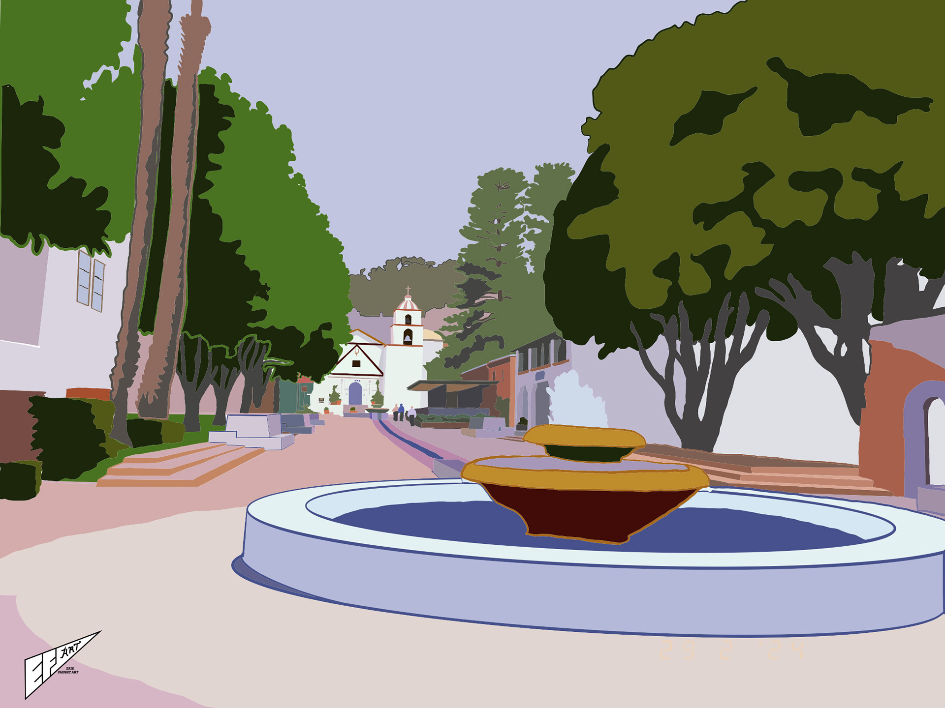 "The Fountain"(2024) - Listed Price(Framed): $1,000