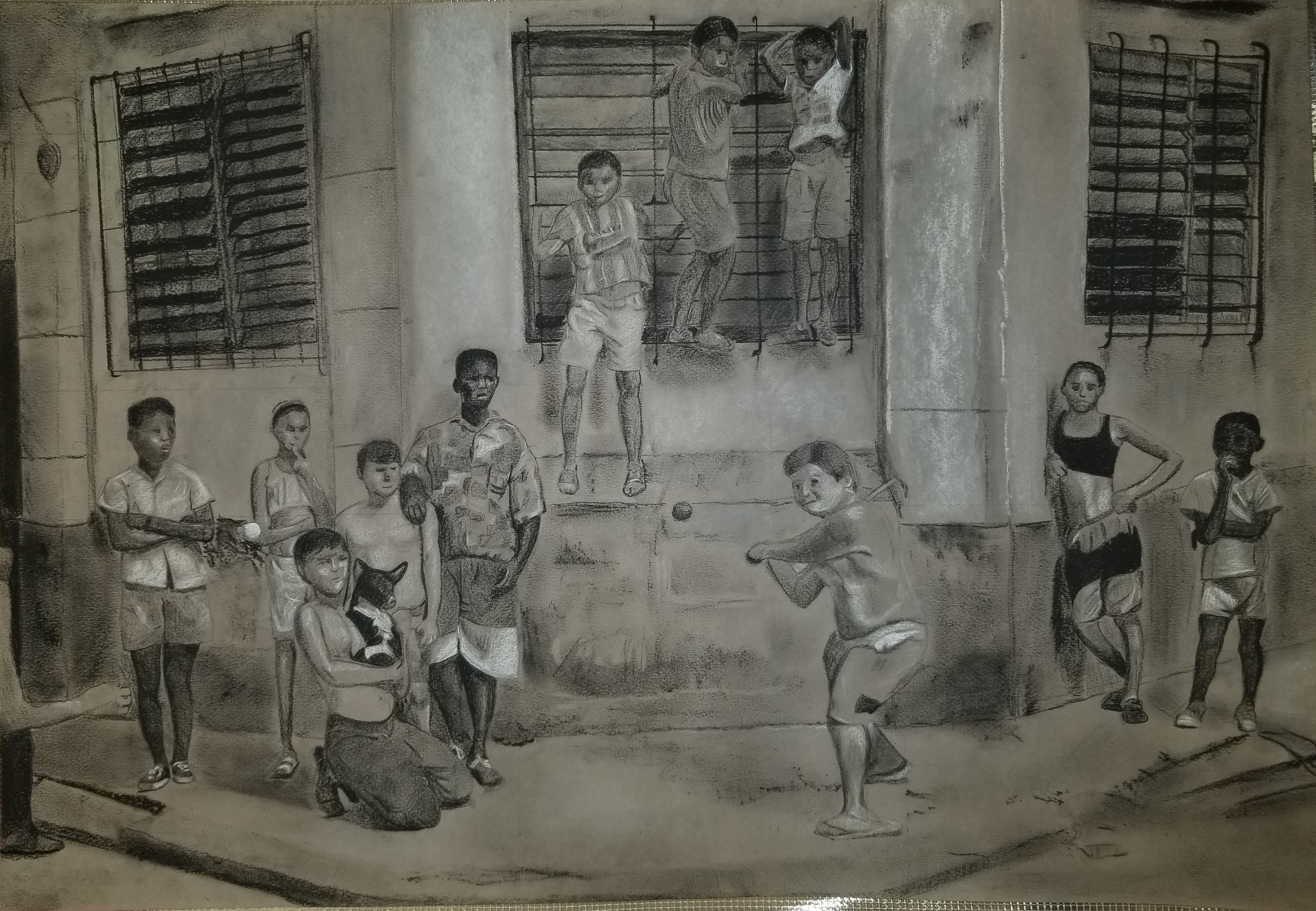 "Stickball On The Corner"(2019) - Listed Price: $3,000