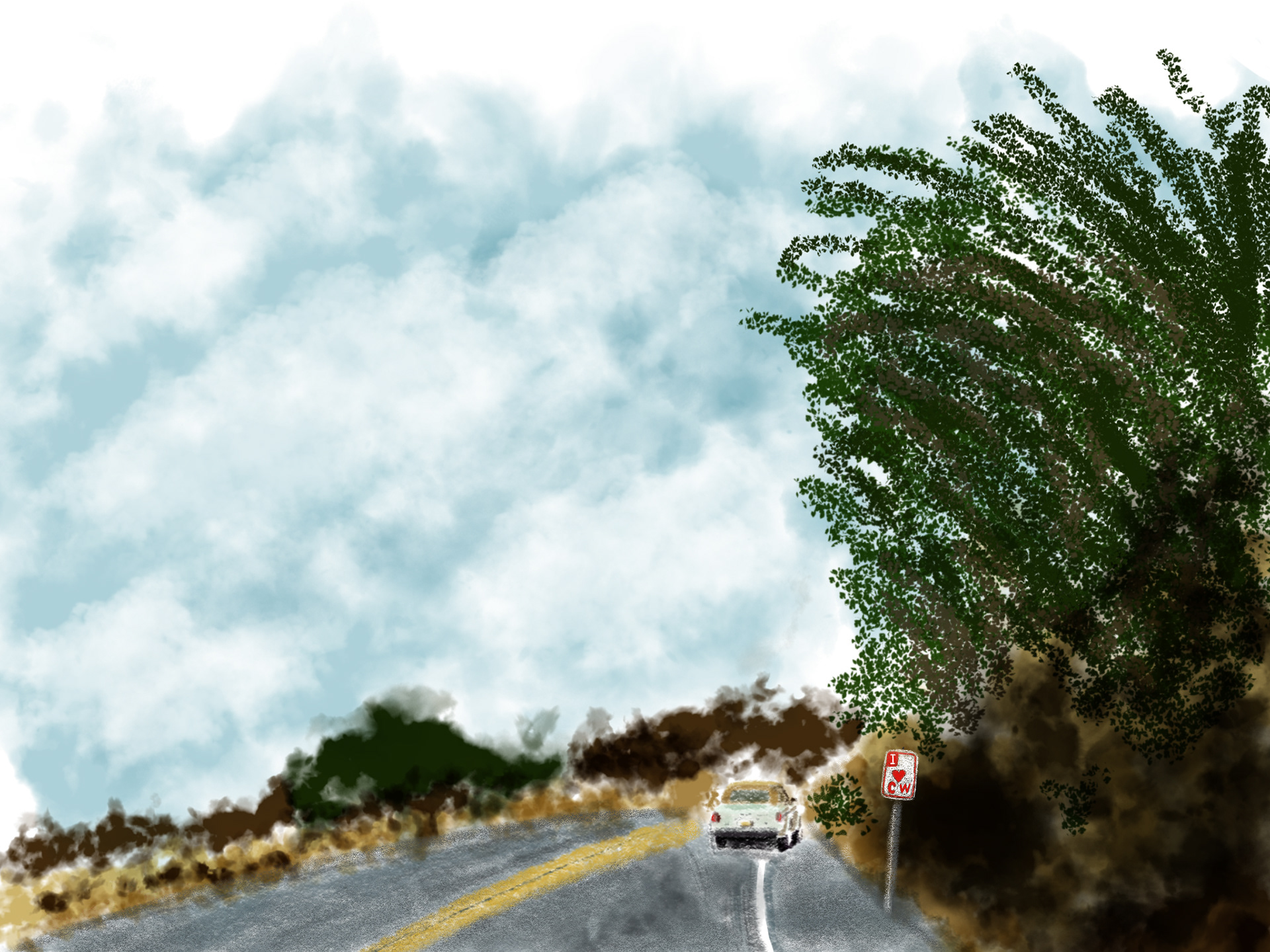 "A Drive Through Topanga"(2025) - Listed Price(Framed): $500