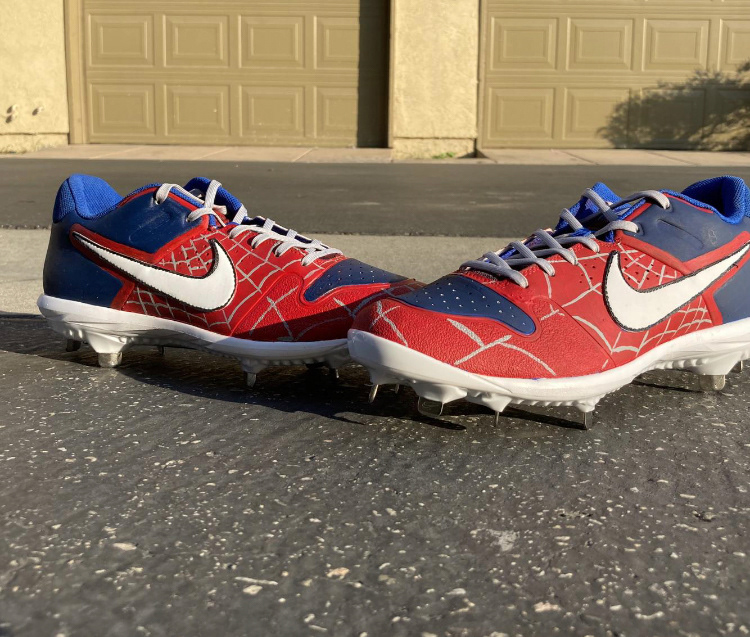 "Spider-Man" Custom Painted Nike Baseball Cleats