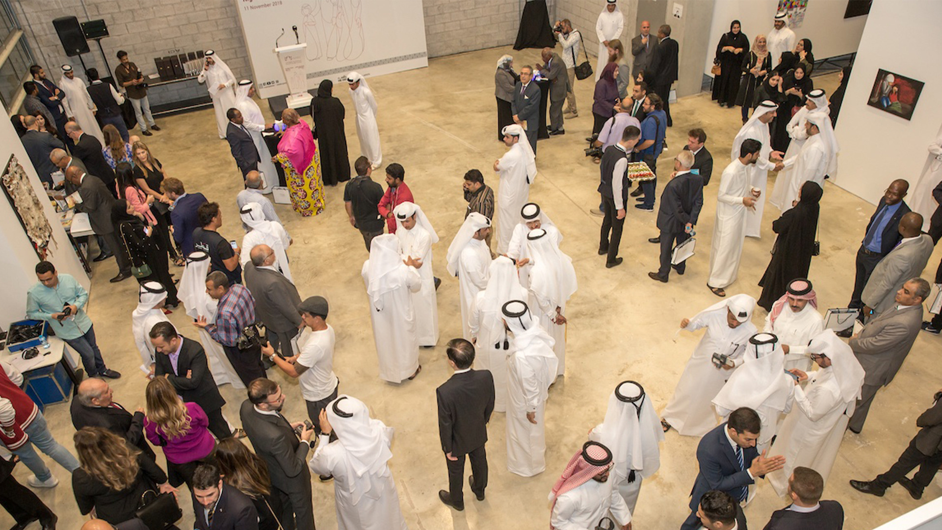 Exhibition setup at Fire Station Doha