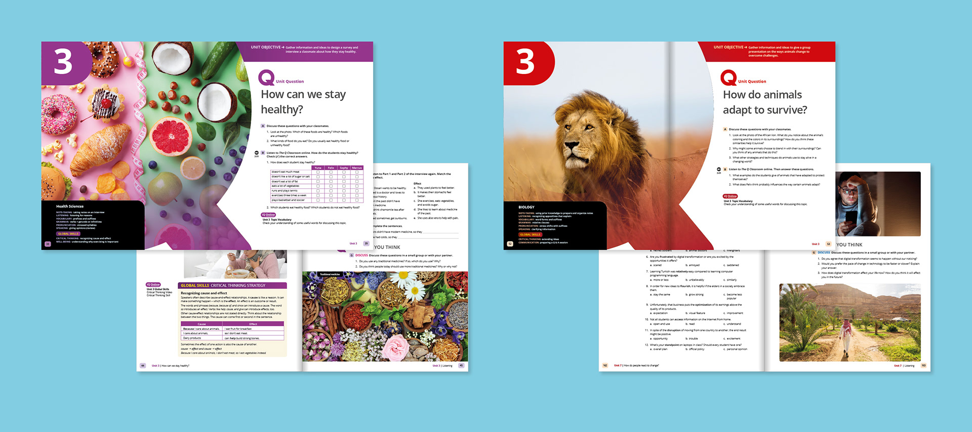 Layout on 'QSkills' an Adult and Young Adult course for Oxford University Press.