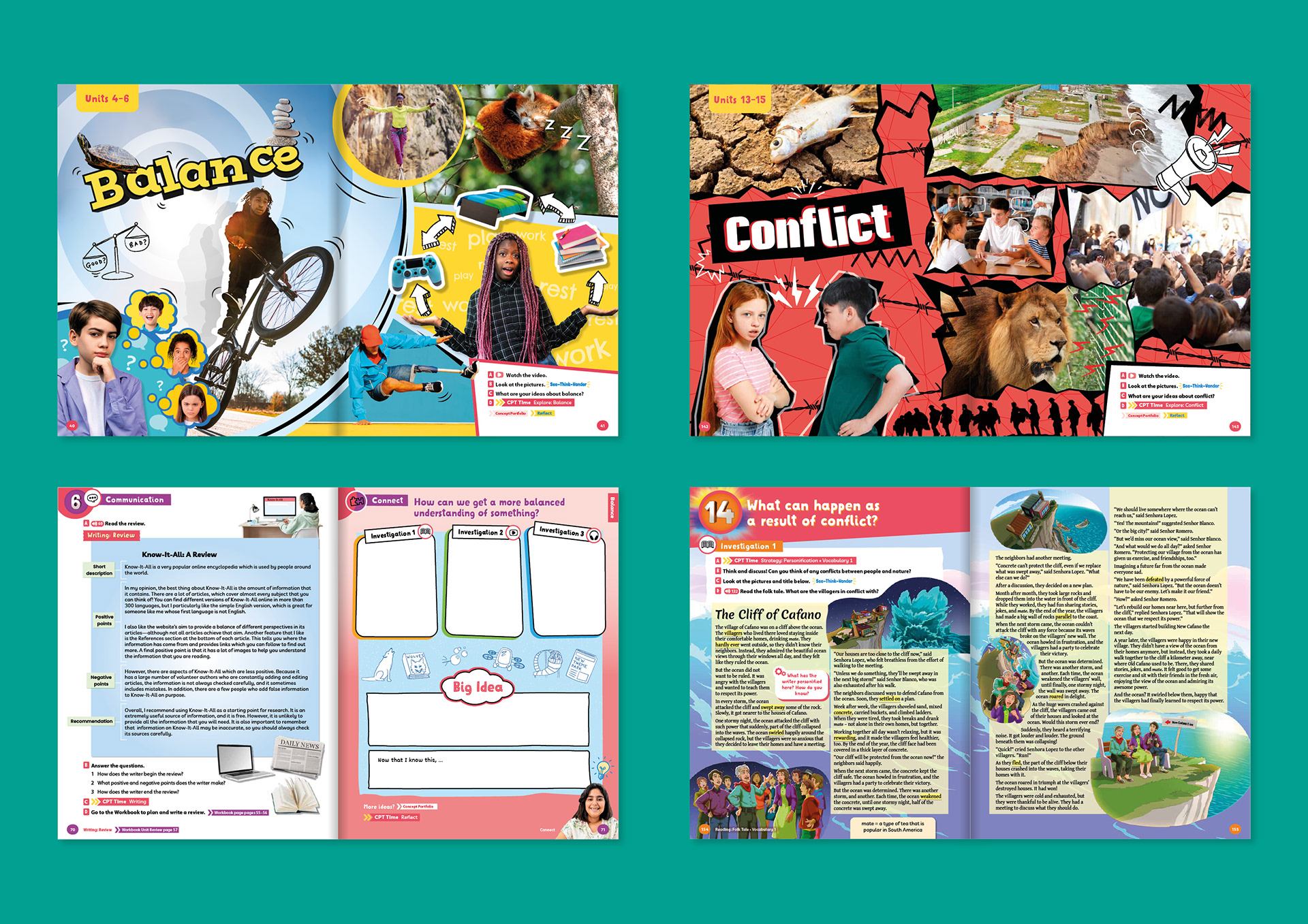 Design and layout on 'Blue Dot', a high level ELT course for Oxford University Press.