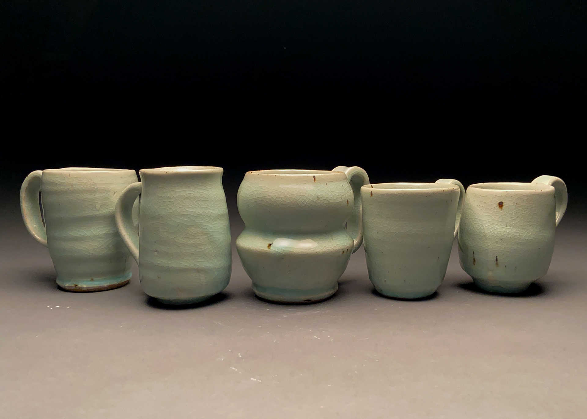 Chun Blue on White Crackle Thrown Mug Collection