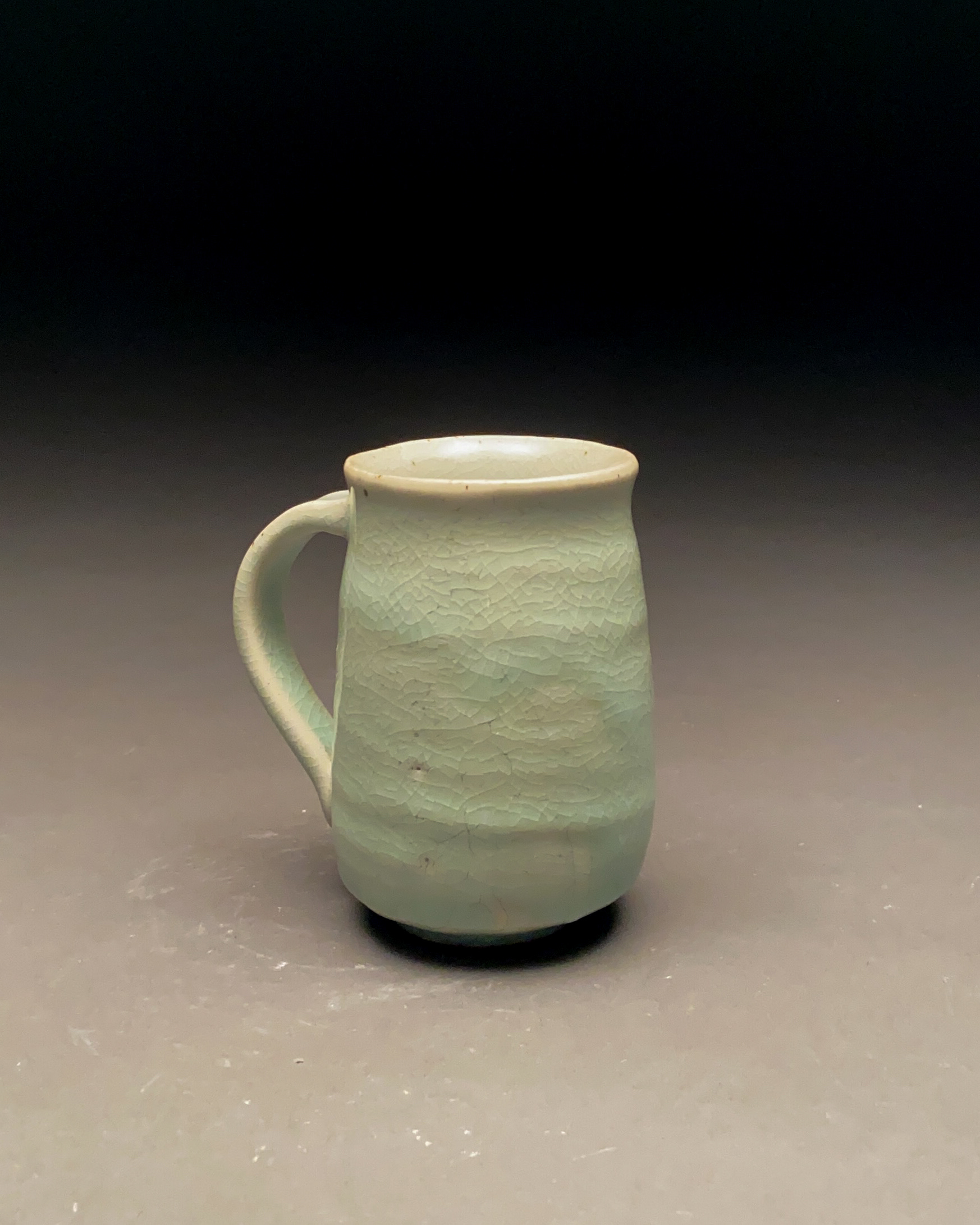 Chun Blue on White Crackle Thrown Mug