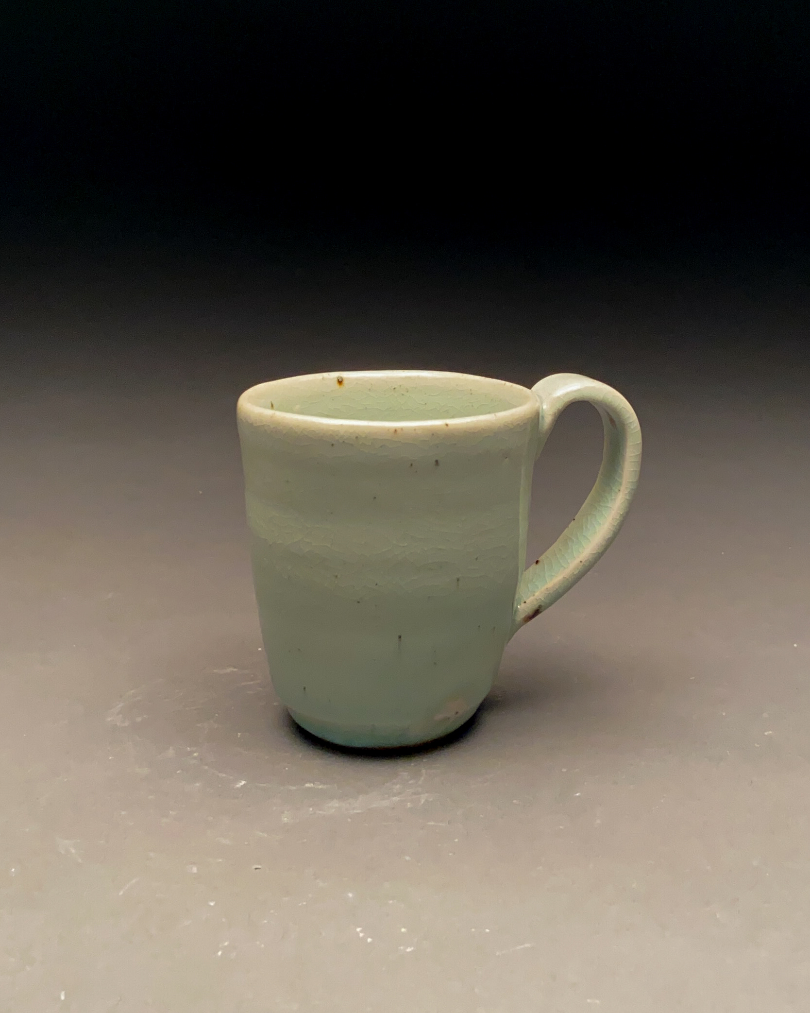 Chun Blue on White Crackle Thrown Mug