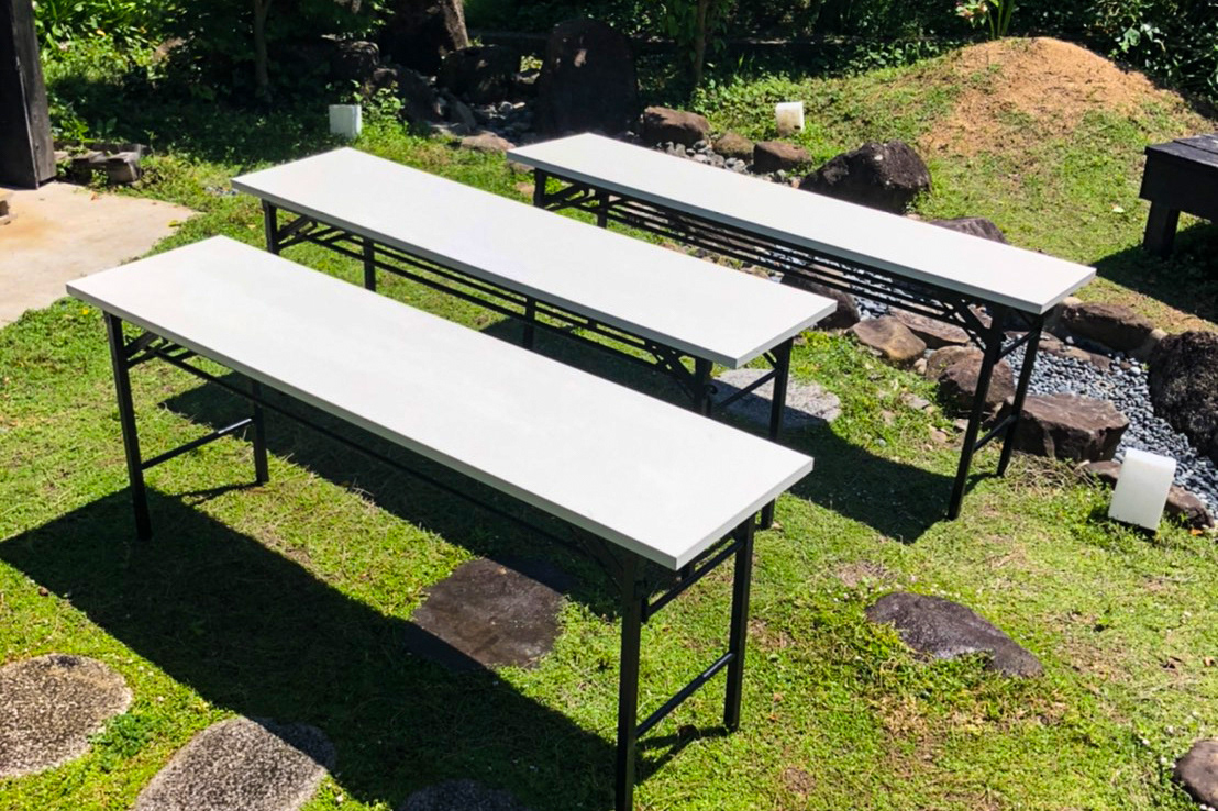 【無料・申込要 屋外用会議机】45×180×70cm 用途はあなた次第ですが、屋内でのご使用はお控えください。