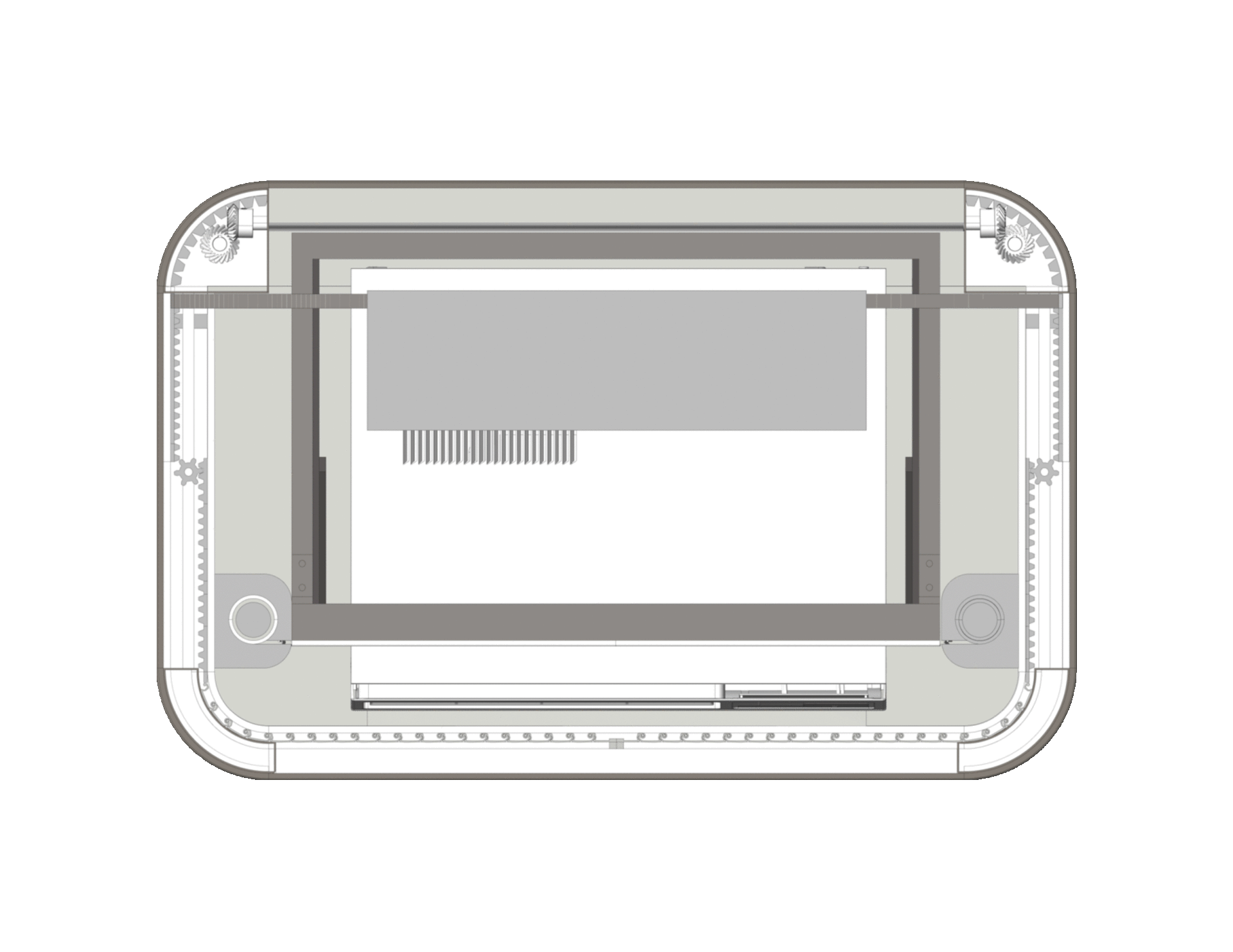 R.A.C Mechanism system GIF Rhino, Vray and Photoshop / Tambour Door System of R.A.C with Plan View / 2021