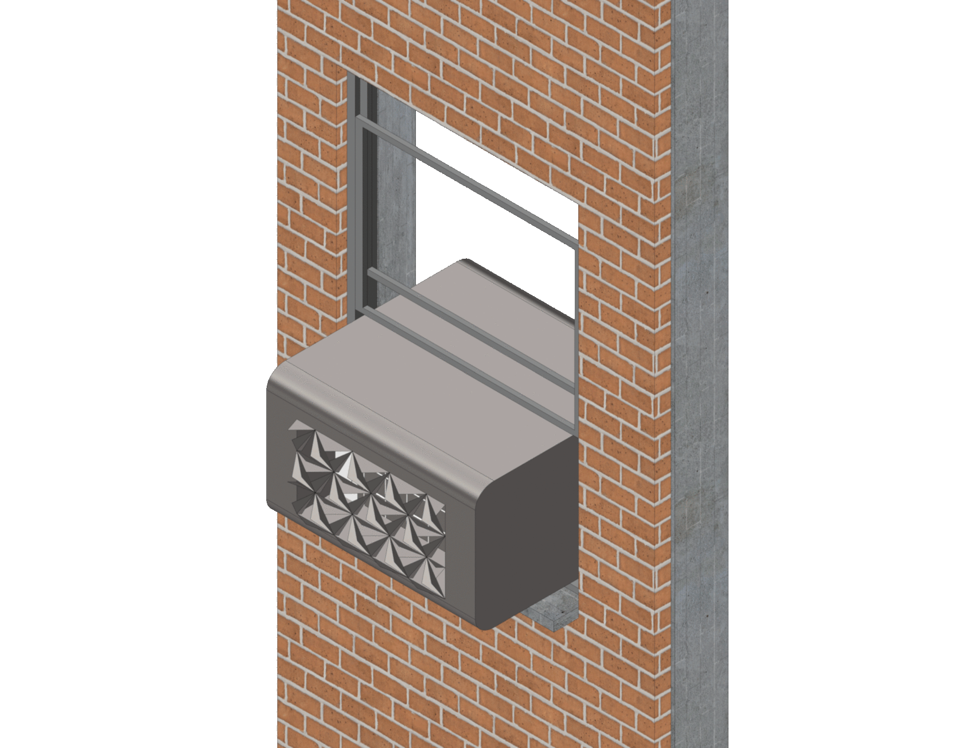 Kinetic Vent Prototype A / Rhino, VRAY and Photoshop / Perspective View / 2021