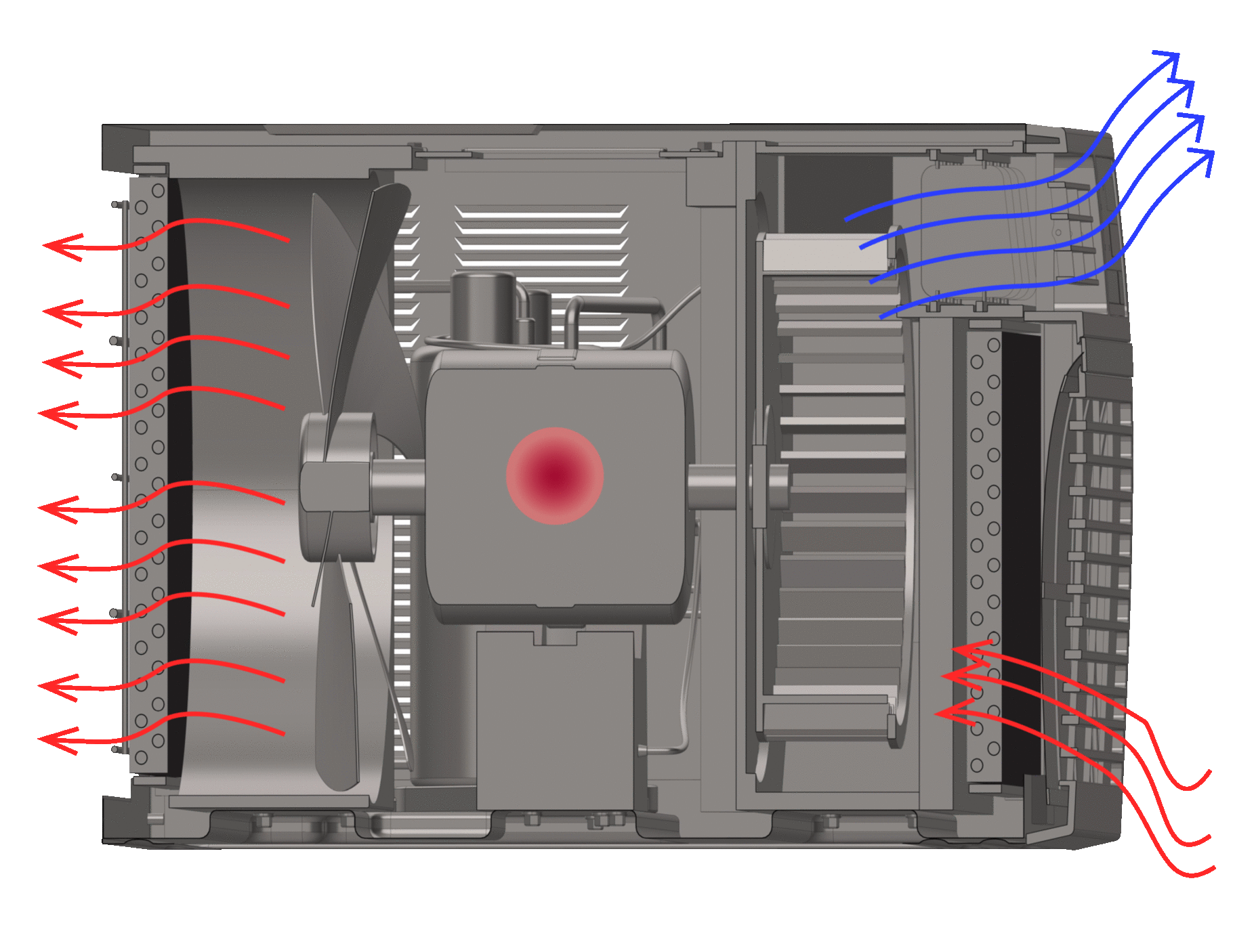 Generation of Mechanical Thermal Section GIF Rhino and Adobe Photoshop / Mechanical Thermal Generation from air conditioner / 2021