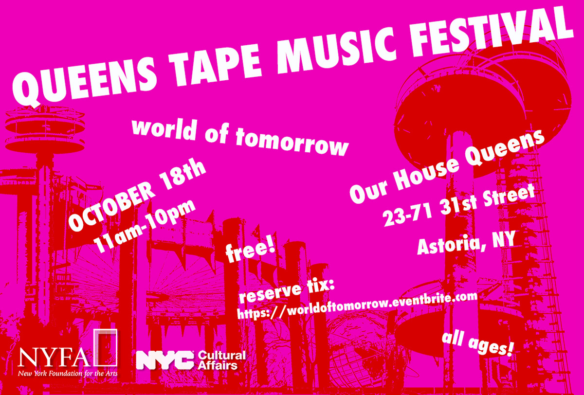 This is a flyer with the festival information. The festival will take place at Our House Queens, an arts and community event space in Astoria, Queens, NYC on October 18th 2025. It is all ages, open to the public and free. Due to limited space, booking a reservation on Eventbrite is strongly encouraged.