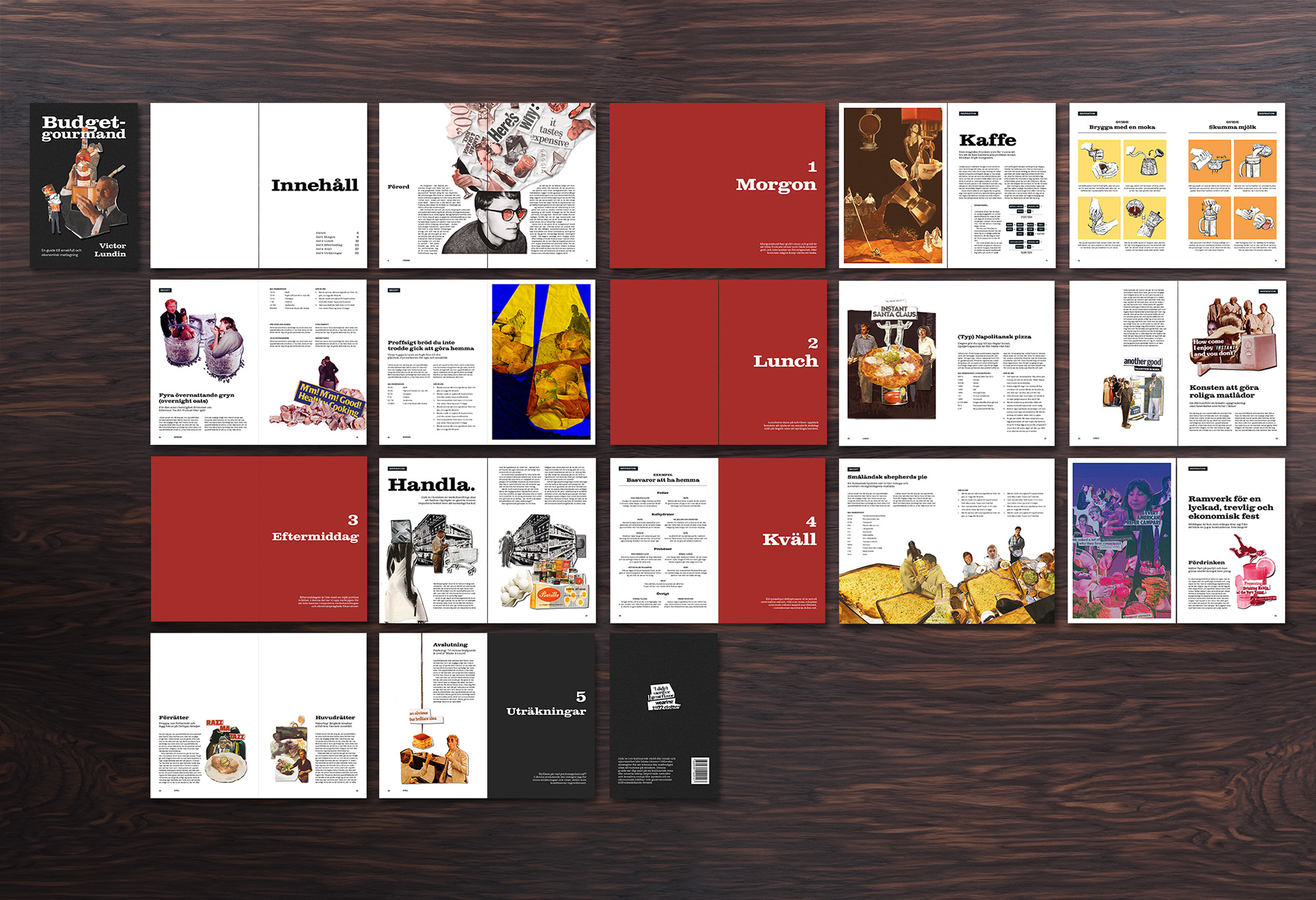 View over multiple spreads from the book