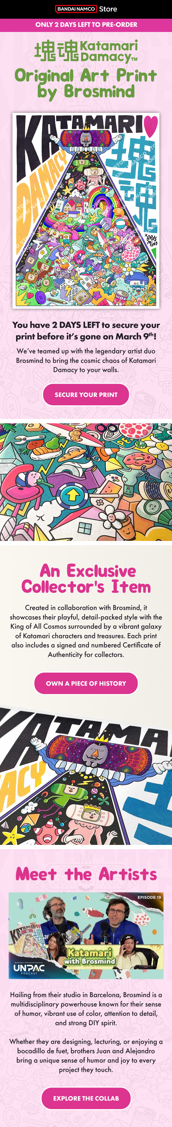 Katamari print email design