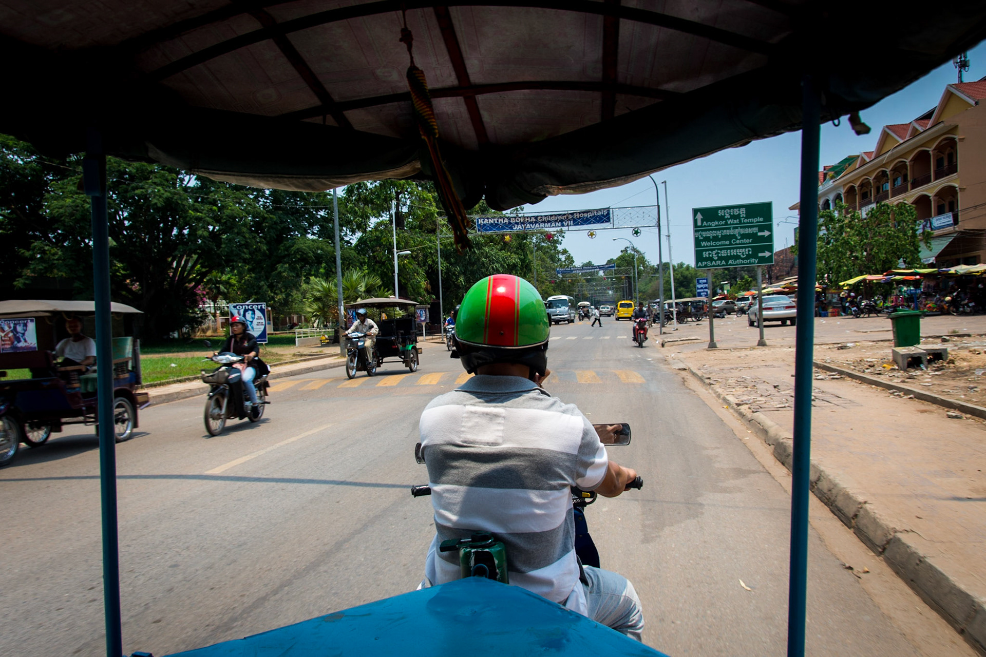 My tuk-tuk driver coming into Siem Reap, Cambodia