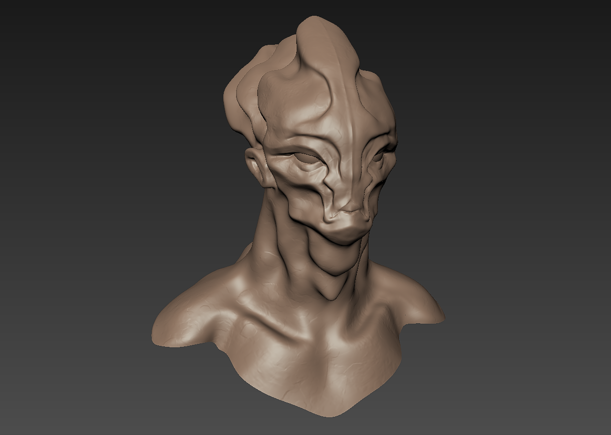 Creature Bust in Mudbox