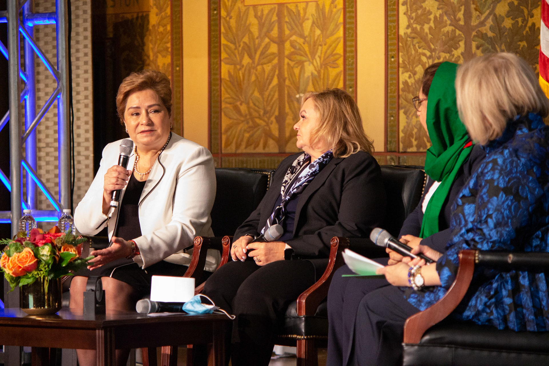 Hillary Clinton visited Georgetown University to award six women who had made contributions towards women's rights. The ceremony took place in the historic Gaston Hall. Taken as part of my job at the Georgetown University School of Foreign Service's communications office.